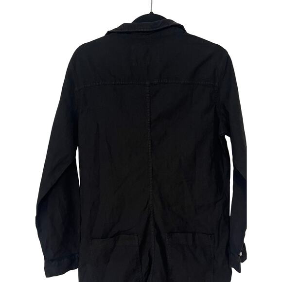 Frank Eileen Romper Ireland Playsuit Italian Performance Linen Black Size L - Picture 8 of 9